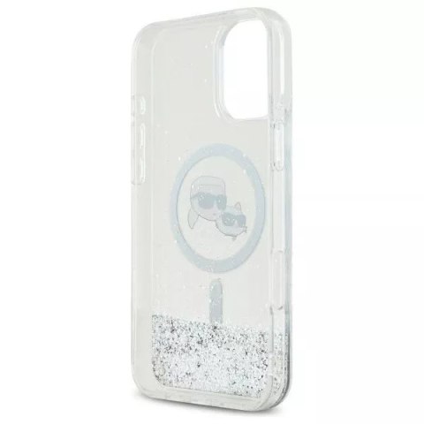 Karl Lagerfeld Etui Karl Lagerfeld do iPhone 16 6.1" Magsafe Hardcase Transparent Liquid Glitter Karl&Choupette Head Karl Lagerfeld Etui Karl Lagerfeld do iPhone 16 6.1" Magsafe Hardcase Transparent Liquid Glitter Karl&Choupette Head