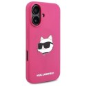 Karl Lagerfeld Etui Karl Lagerfeld do iPhone 16 6.1" Różowe/Fuksja hardcase Silicone Choupette Head Print MagSafe