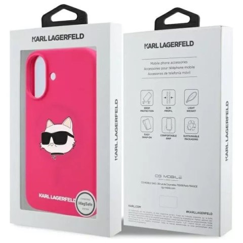Karl Lagerfeld Etui Karl Lagerfeld do iPhone 16 6.1" Różowe/Fuksja hardcase Silicone Choupette Head Print MagSafe Karl Lagerfeld Etui Karl Lagerfeld do iPhone 16 6.1" Różowe/Fuksja hardcase Silicone Choupette Head Print MagSafe