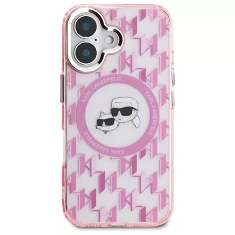 Karl Lagerfeld Etui Karl Lagerfeld do iPhone 16 6.1" Różówy MagSafe IML Monogram Karl&Choupette Head Karl Lagerfeld Etui Karl Lagerfeld do iPhone 16 6.1" Różówy MagSafe IML Monogram Karl&Choupette Head