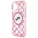 Karl Lagerfeld Etui Karl Lagerfeld do iPhone 16 6.1" Różówy MagSafe IML Monogram Karl&Choupette Head