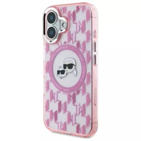 Karl Lagerfeld Etui Karl Lagerfeld do iPhone 16 6.1" Różówy MagSafe IML Monogram Karl&Choupette Head Karl Lagerfeld Etui Karl Lagerfeld do iPhone 16 6.1" Różówy MagSafe IML Monogram Karl&Choupette Head