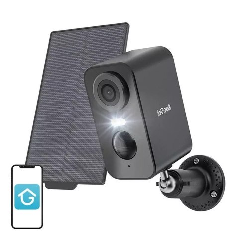4kom.pl IeGeek Bezprzewodowa kamera zewnętrzna WiFi 3MP czarna z panelem solarnym 4kom.pl IeGeek Bezprzewodowa kamera zewnętrzna WiFi 3MP czarna z panelem solarnym