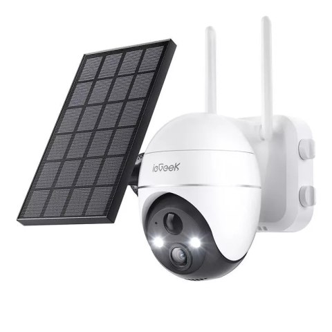 4kom.pl IeGeek Bezprzewodowa kamera zewnętrzna WiFi 5MP Biała z panelem solarnym 4kom.pl IeGeek Bezprzewodowa kamera zewnętrzna WiFi 5MP Biała z panelem solarnym