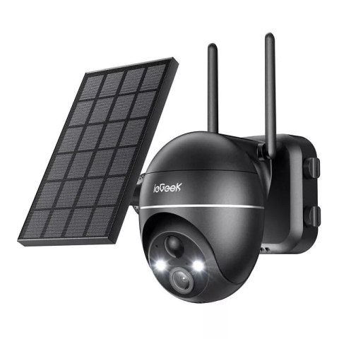 4kom.pl IeGeek Bezprzewodowa kamera zewnętrzna WiFi 5MP Czarna z panelem solarnym 4kom.pl IeGeek Bezprzewodowa kamera zewnętrzna WiFi 5MP Czarna z panelem solarnym