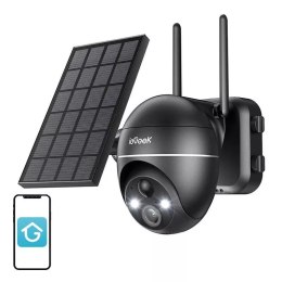 4kom.pl IeGeek Bezprzewodowa kamera zewnętrzna WiFi 5MP Czarna z panelem solarnym