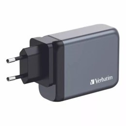 4kom.pl Ładowarka sieciowa Verbatim GaN 100W 3xUSB-C/USB-A + Adapter