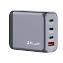 4kom.pl Ładowarka sieciowa Verbatim GaN 100W 3xUSB-C/USB-A + Adapter