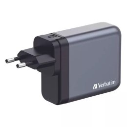 4kom.pl Ładowarka sieciowa Verbatim GaN 140W 3xUSB-C/USB-A + Adapter