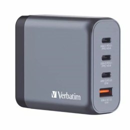4kom.pl Ładowarka sieciowa Verbatim GaN 140W 3xUSB-C/USB-A + Adapter