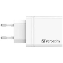 4kom.pl Verbatim Ładowarka sieciowa 30W 3xUSB-A/ USB-C PD 3.0 Biała
