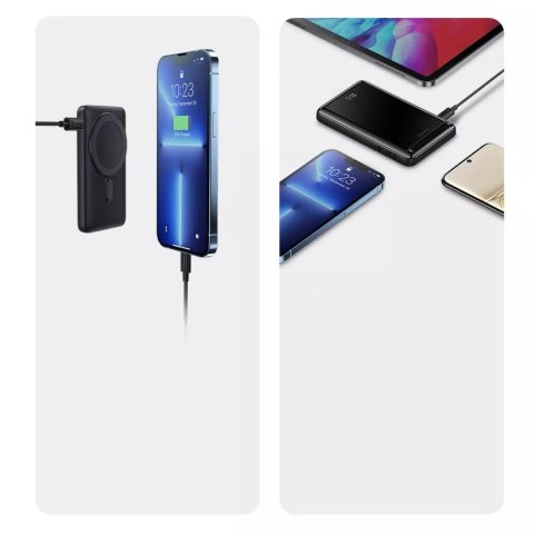 Baseus Powerbank Baseus Magnetic Bracket 10000mAh 20W z MagSafe - niebieski + kabel USB-C 60W 0.5m Baseus Powerbank Baseus Magnetic Bracket 10000mAh 20W z MagSafe - niebieski + kabel USB-C 60W 0.5m
