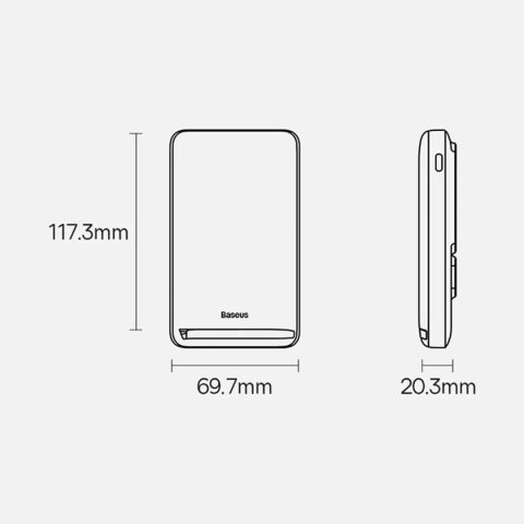 Baseus Powerbank Baseus Magnetic Bracket 10000mAh 20W z MagSafe - niebieski + kabel USB-C 60W 0.5m Baseus Powerbank Baseus Magnetic Bracket 10000mAh 20W z MagSafe - niebieski + kabel USB-C 60W 0.5m