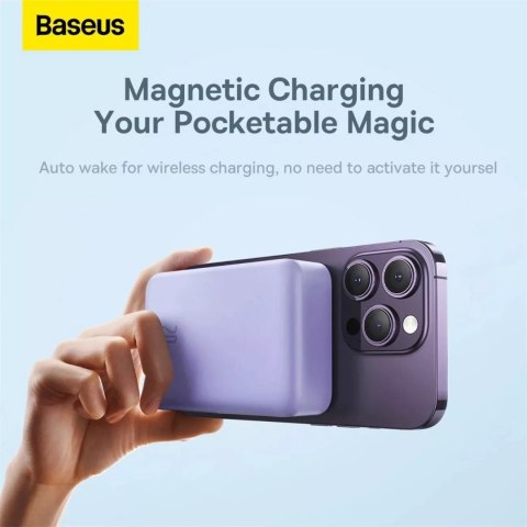 Baseus Powerbank Baseus Magnetic Mini 20000 mAh 20W - fioletowy + kabel USB-C / USB-C Baseus Powerbank Baseus Magnetic Mini 20000 mAh 20W - fioletowy + kabel USB-C / USB-C