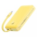 Baseus Powerbank Baseus Magnetic Mini MagSafe 10000mAh 30W z wbudowanym kablem USB-C - żółty + kabel Baseus Simple Series USB-C - USB-C