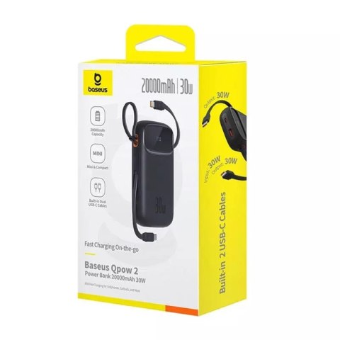 Baseus Powerbank Baseus QPow 2 20000mAh 30W 2xUSB-C Czarny Baseus Powerbank Baseus QPow 2 20000mAh 30W 2xUSB-C Czarny