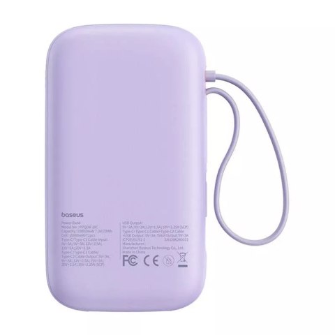 Baseus Powerbank Baseus QPow 2 20000mAh 30W 2xUSB-C Fioletowy Baseus Powerbank Baseus QPow 2 20000mAh 30W 2xUSB-C Fioletowy