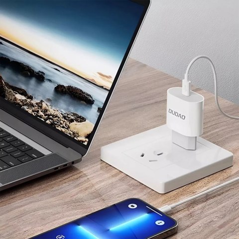 Dudao Ładowarka sieciowa Dudao 20W USB-C z kablem - Biała Dudao Ładowarka sieciowa Dudao 20W USB-C z kablem - Biała