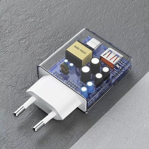 Dudao Ładowarka sieciowa GaN Dudao A30EU 30W USB-A / USB-C - Biała Dudao Ładowarka sieciowa GaN Dudao A30EU 30W USB-A / USB-C - Biała