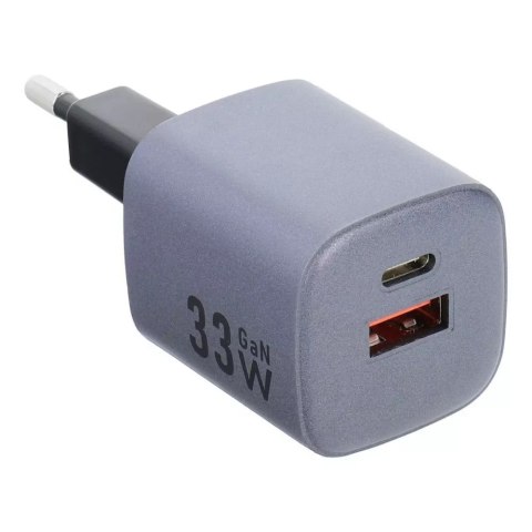 Forcell Ładowarka sieciowa FORCELL F-ENERGY GaN Typ C + USB A PD QC4.0 3A 33W Szara Forcell Ładowarka sieciowa FORCELL F-ENERGY GaN Typ C + USB A PD QC4.0 3A 33W Szara