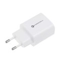 Forcell Ładowarka sieciowa FORCELL F-ENERGY Typ C + USB A PD QC4.0 3A 30W Biała