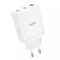Hoco Ładowarka sieciowa HOCO 2 x Typ C + USB A PD QC3.0 3A 35W Biała
