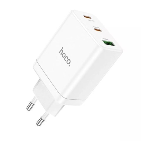 Hoco Ładowarka sieciowa HOCO 2 x Typ C + USB A PD QC3.0 3A 35W Biała Hoco Ładowarka sieciowa HOCO 2 x Typ C + USB A PD QC3.0 3A 35W Biała