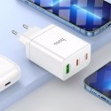Hoco Ładowarka sieciowa HOCO 2 x Typ C + USB A PD QC3.0 3A 35W Biała