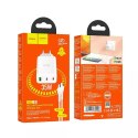 Hoco Ładowarka sieciowa HOCO 2 x Typ C + USB A + kabel Typ C do Typ C PD QC3.0 3A 35W Biała