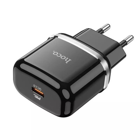 Hoco Ładowarka sieciowa HOCO Typ C 20W PD QC3.0 Czarna Hoco Ładowarka sieciowa HOCO Typ C 20W PD QC3.0 Czarna