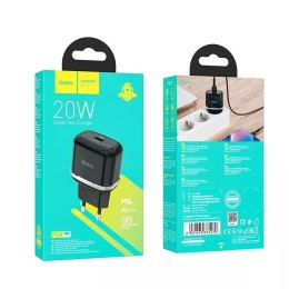 Hoco Ładowarka sieciowa HOCO Typ C 20W PD QC3.0 Czarna