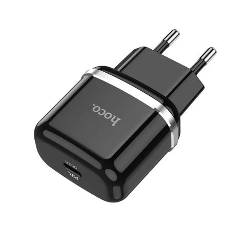 Hoco Ładowarka sieciowa HOCO Typ C 20W PD QC3.0 Czarna Hoco Ładowarka sieciowa HOCO Typ C 20W PD QC3.0 Czarna