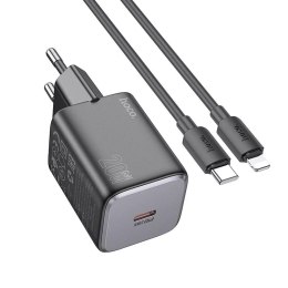 Hoco Ładowarka sieciowa HOCO Typ C + kabel Typ C do Lightning QC PD 20W Czarna