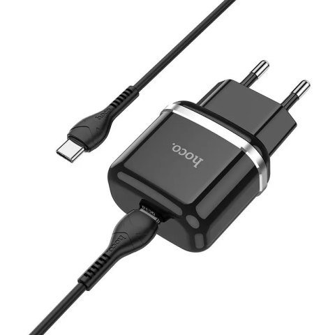 Hoco Ładowarka sieciowa HOCO Typ C + kabel Typ C do Typ C PD QC3.0 20W Czarna Hoco Ładowarka sieciowa HOCO Typ C + kabel Typ C do Typ C PD QC3.0 20W Czarna