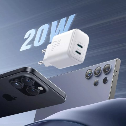 Joyroom Ładowarka Joyroom Sieciowa 2x USB-C 20W PD / QC 3.0 - Biała Joyroom Ładowarka Joyroom Sieciowa 2x USB-C 20W PD / QC 3.0 - Biała