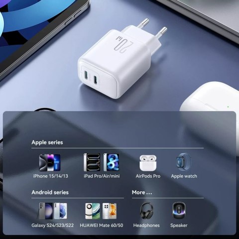 Joyroom Ładowarka Joyroom Sieciowa 2x USB-C 20W PD / QC 3.0 - Biała Joyroom Ładowarka Joyroom Sieciowa 2x USB-C 20W PD / QC 3.0 - Biała