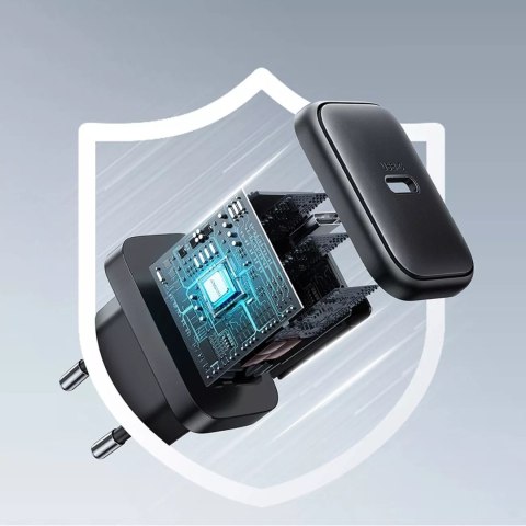 Joyroom Ładowarka Joyroom Sieciowa USB-C 25W SFC / PPS / PD - Czarna + Kabel USB-C / USB-C 1m Joyroom Ładowarka Joyroom Sieciowa USB-C 25W SFC / PPS / PD - Czarna + Kabel USB-C / USB-C 1m