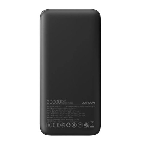 Joyroom Powerbank Joyroom 20000mAh USB-C USB-A 22.5W - Czarny Joyroom Powerbank Joyroom 20000mAh USB-C USB-A 22.5W - Czarny