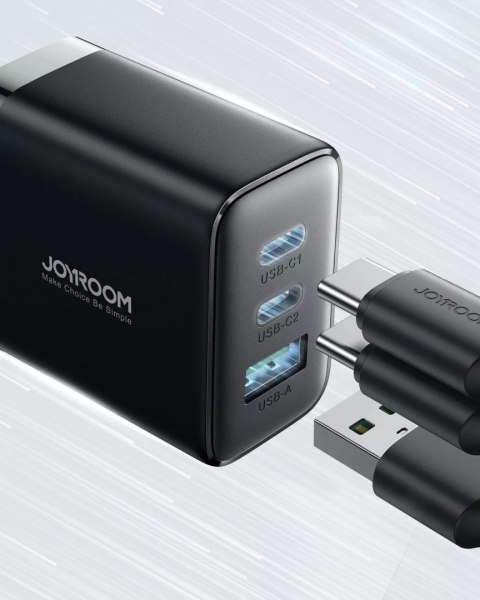 Joyroom Szybka ładowarka Joyroom 2x USB-C USB-A 32W - Czarna Joyroom Szybka ładowarka Joyroom 2x USB-C USB-A 32W - Czarna