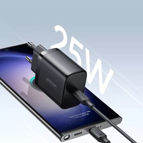 Joyroom Szybka ładowarka Joyroom do 25W + Kabel USB-C / USB-C 1m - Czarna Joyroom Szybka ładowarka Joyroom do 25W + Kabel USB-C / USB-C 1m - Czarna