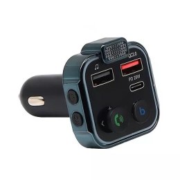 4kom.pl Ecobox FM Transmiter Bluetooth 2xUSB + Typ-C 2.4A 20W Czarny