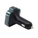 4kom.pl Ecobox FM Transmiter Bluetooth 2xUSB + Typ-C 2.4A 20W Czarny