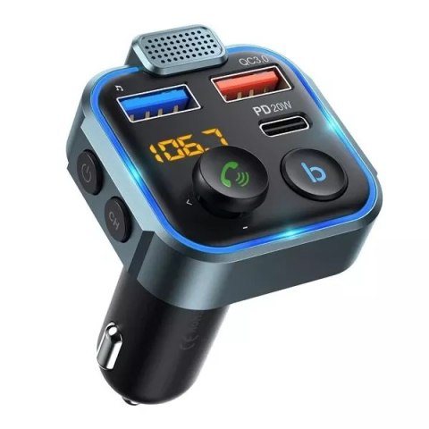 4kom.pl Ecobox FM Transmiter Bluetooth 2xUSB + Typ-C 2.4A 20W Czarny 4kom.pl Ecobox FM Transmiter Bluetooth 2xUSB + Typ-C 2.4A 20W Czarny