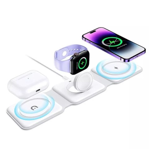 4kom.pl Ecobox Ładowarka Indukcyjna MagSafe 15W Biała 3w1 4kom.pl Ecobox Ładowarka Indukcyjna MagSafe 15W Biała 3w1