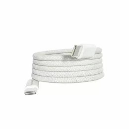 4kom.pl Magnetyczny kabel USB-C RollUp 1,5m, 100W, 480 Mbps, nylonowy, biały