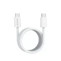 4kom.pl Magnetyczny kabel USB-C RollUp 1,5m, 100W, 480 Mbps, nylonowy, biały