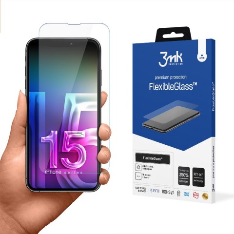 3mk FlexibleGlass - Szkło hybrydowe do iPhone 15 Pro 3mk FlexibleGlass - Szkło hybrydowe do iPhone 15 Pro