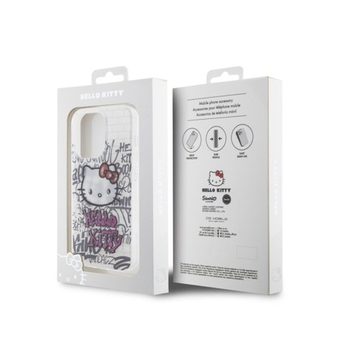 Hello Kitty IML Kitty On Bricks Graffiti - Etui iPhone 13 Pro Max (biały) Hello Kitty IML Kitty On Bricks Graffiti - Etui iPhone 13 Pro Max (biały)