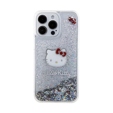 Hello Kitty Liquid Glitter Charms Kitty Head - Etui iPhone 15 Pro Max (srebrny) Hello Kitty Liquid Glitter Charms Kitty Head - Etui iPhone 15 Pro Max (srebrny)