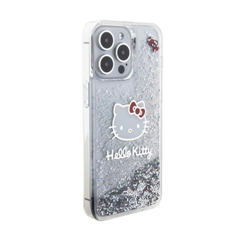 Hello Kitty Liquid Glitter Charms Kitty Head - Etui iPhone 15 Pro Max (srebrny) Hello Kitty Liquid Glitter Charms Kitty Head - Etui iPhone 15 Pro Max (srebrny)